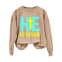 Womens Easter Sweatshirts Crew Neck Loose Long Sleeve Easter Print Shirt Tops Oversized Casual Blouse