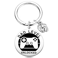 New Expecting Dad First Time Father's Day, New Dad Announce Pregnancy, Dad Unlocked Keychain with Baby Footprint Charm