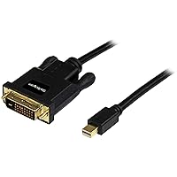 StarTech.com 6ft (1.8m) Mini DisplayPort to DVI Cable - Mini DP to DVI Adapter Cable - 1080p Video - Passive mDP 1.2 to DVI-D Single Link - mDP or Thunderbolt 1/2 Mac/PC to DVI Monitor (MDP2DVIMM6B)