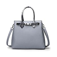 [LEAFICS] Top Handle Shoulder Bag for Women Stone Pattern PU Leather Snake Print Purse Handbag Satchel Crossbody Bag