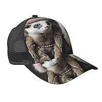 Bunny Rabbits Print Baseball Cap Trucker Hat Mesh Trucker Cap Adjustable Baseball Hat for Men Or Women Summer