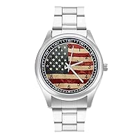 Vintage American Flag Watch Fashion Simple Wrist Watch Analog Quartz Unisex Watch for Father
