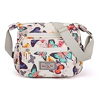 Casual Nylon Floral Shoulder Bag For Women Crossbody Bag Messenger Bags Travel Handbags With Adjustable Strap Waterproof