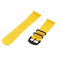 Clockwork Synergy - 19mm 2 Piece Classic Nato PVD Nylon Yellow Replacement Watch Strap Band