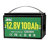 LiFePO4 Battery 12V 100Ah Up to 7000 Deep Cycle Lithium Iron Phosphate  autoBattery with BMS for Campers RV Solar Marine Energy Power Supply