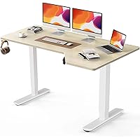 Electric Standing Desk, Height Adjustable Sit Stand up Desk, L-Shaped Memory Home Office Desk with Hook, 55 x 34 inch