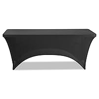 Iceberg iGear Stretch Fabric Rectangular Table Cover, fits 6’ Tables, Poly Spandex, Indoor/Outdoor, Black, 30” W x 72” L