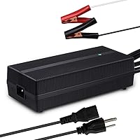 Renogy 12V 20A AC-to-DC Portable Battery Charger Plug-and-Play with 12AWG Alligator Clips for Lithium-iron Phosphate Batteries