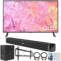 Samsung QN32Q60CA 32 Inch QLED 4K Smart TV Bundle with Deco Gear Home Theater Soundbar with Subwoofer, Wall Mount Accessory Kit, 6FT 4K HDMI 2.0 Cables and More (2023 Model)