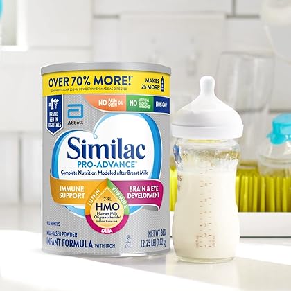 Similac Pro-Advance®* Infant Formula with Iron, 3 Count, with 2âââ€š¬ââ€ž¢-FL HMO for Immune Support, Non-GMO, Baby Formula Powder, 36-Ounce Cans