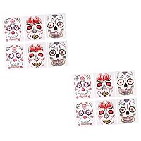BESTOYARD 12 Pcs Halloween Face Makeup Stickers Face Sticker Roses Face Halloween Skeleton Face Sticker Spider Web Decoration Costume Stickers Mexico Sticker Face Stickers Body