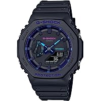 Casio GA-2100VB-1A G-Shock Analog Digital Black Dial Quartz 200M Mens Watch Black