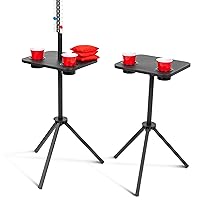 GoSports ScoreCaddy Set of 2 Metal, All Weather Cornhole Scoreboard Tables with Drink Holders - Outdoor Score Keeper Accessory for Yard Games