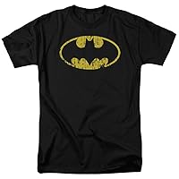 Batman/Classic Logo Distressed-S/S Adult 18/1 - Black - 4X