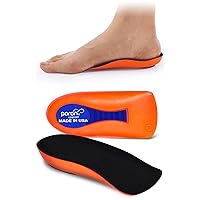 Plantar Fasciitis Inoles Heel Cup[Poron -Made in USA] Women Men Heel Insoles for Heel Pain,Heel Spurs, Flat Feet, Tendonitis, Shock Absorption Inserts (Black, Women 6-11.5 / Mmen 4.5-9.5)