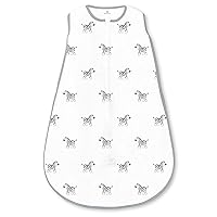 Cotton Muslin Sleeping Sack, For Baby Boy or Girl, Wearable Blanket with 2-way Zipper, Zebras, Black, Medium (6-12 Month)