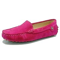 Womens Comfortable Leather Driving Walking Trail Running Boat Shoes Slip-On