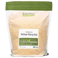 Organic Yellow Mung Dal – Hulled and Split Yellow Mung Beans – Nutritious Ayurvedic Staple for Cleansing, Kitchari, and Traditional Dal – 5 lbs – Gluten Free, Vegan, Non-GMO