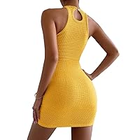Summer Dresses for Women 2024 Solid Knit Dress