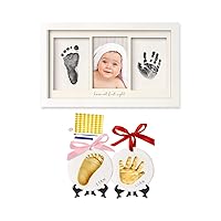 KeaBabies Inkless Baby Hand And Footprint Kit Frame and Baby Hand and Footprint Kit - Personalized Baby Picture Frame for Newborn - Personalized Baby Foot Printing Kit for Newborn