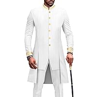 Men's Suits African Traditional Clothing Jacket and Trousers 2 Piece Set Business Formal Event Attire