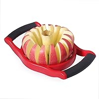 Apple Slicer Corer, Stainless Steel Upgraded 16-Slice Sharp Apple Slice Cutter Large, Ergonomic Plastic Handle Non-Slip Easy Grips, Kitchen Fruit Divider Prevent Rust Easy Clean (Red)