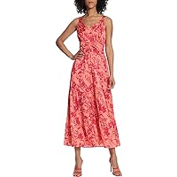 Maggy London Women's Ruched Waist and Tiered Skirt Maxi Dress