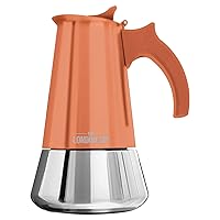 London Sip Stainless Steel Stovetop Espresso Maker Moka Pot Italian Coffee Percolator, Copper, 10 Cup