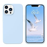 GUAGUA for iPhone 13 Pro Case, iPhone 13 Pro Liquid Silicone Case, Slim Soft Thin Microfiber Lining Cushion Texture Cover Shockproof Protective Phone Case for iPhone 13 Pro 6.1'', Light Blue