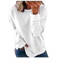Women's Fleece Crewneck Sweatshirt Loose fit Warm Bottoming Shirt Halloween Print Long-Sleeved Top