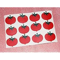 25 Tomato Stickers, Vegetable Stickers, Kitchen wallpaper, Gift Favor Stickers, Cup Decals, Red Tomato Seals, DIY tomato Gardening Decals
