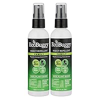 EcoBuggy Family Mosquito & Tick Repellent Spray, 100% Plant-Based Actives, DEET-Free, Long-Lasting with HTR Technology, 4 fl oz (Pack of 2)