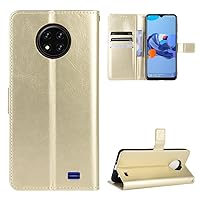 Smartphone Flip Cases Compatible with Oukitel C19 Mobile Phone Wallet Case, PU Leather Holder Card Slot Cover Uitra-Thin Design Shockproof Flip Protective Case Flip Cases (Color : Gold)