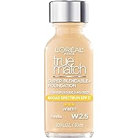 Makeup True Match Super-Blendable Liquid Foundation, Vanilla W2.5, 1 Fl Oz,1 Count