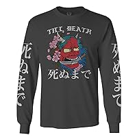 Front Demon Graphic Traditional Japanese Till Death Anime Aesthetics Long Sleeve Men's
