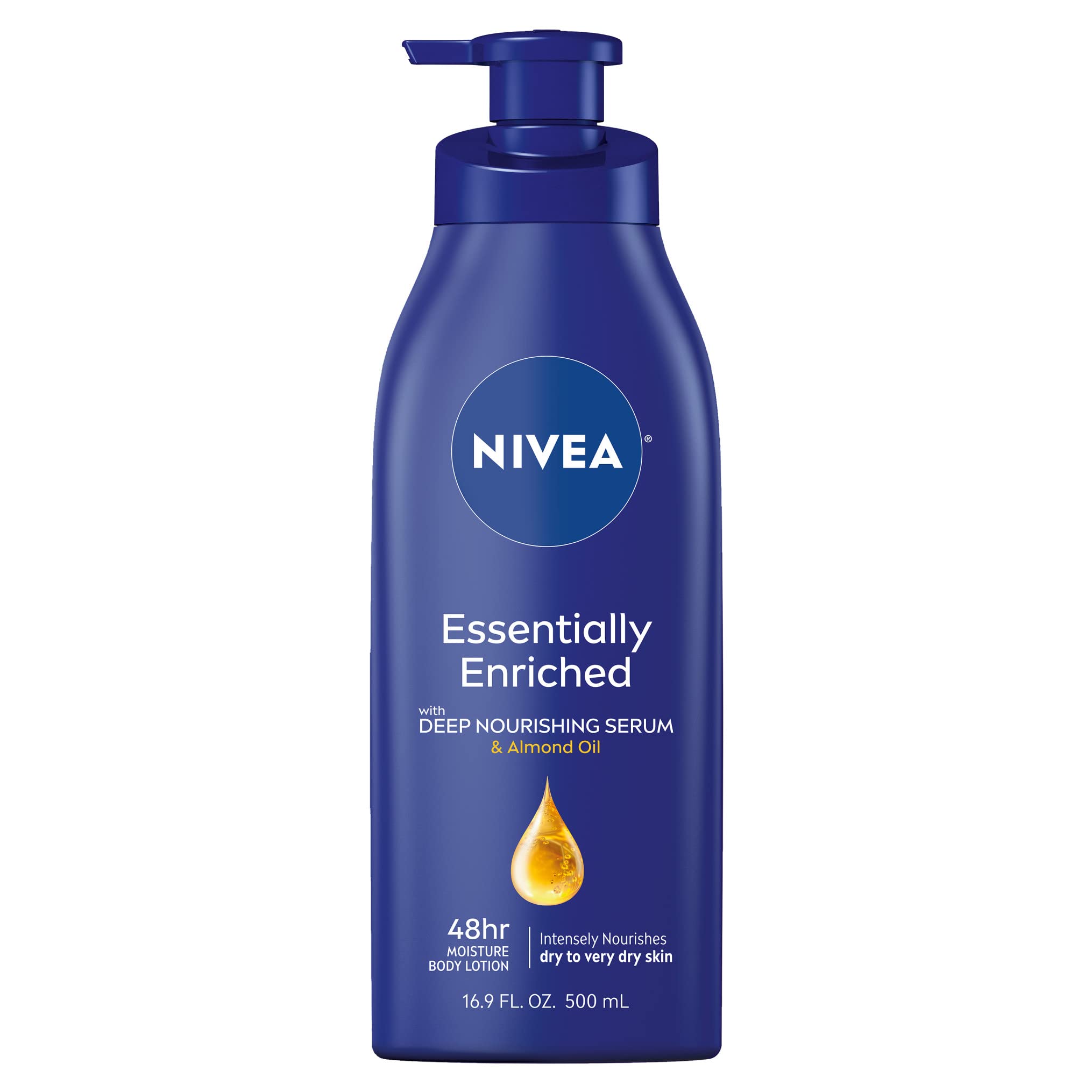 NIVEA Essentially Enriched Body Lotion for Dry Skin, Pack of 2, 16.9 Fl Oz Pump Bottles