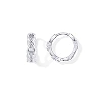 PAVOI 14K Gold Plated Sterling Silver Posts Cubic Zirconia Chained Huggie Earrings for Women | Small CZ Chain Hoops