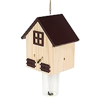 1 Pack Carpenter Bee Trap for Outside - Best Bee Trap - Wood Boring Bee Trap - Nature Brown Cottage Style Carpenter Bee Traps Outdoor Hanging - Insect Traps Removes Carpenter bee