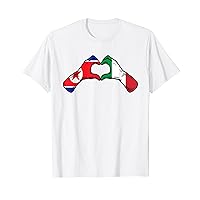 North Korea Italy Flag - North Korean Italian Heart T-Shirt