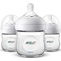 AVENT Natural Baby Bottle, SCF010/37, Clear, 4 Ounce (Pack of 3)