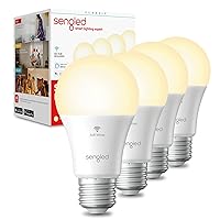 Alexa, WiFi, Smart Light Bulbs that Work with Alexa & Google Assistant,A19 Soft White(2700K)No Hub Required,800LM 60W Equivalent HighCRI)90,4Count(Pack of 1)