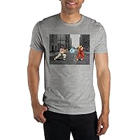 Bioworld Ryu and Ken Street Fighter Men's Gray T-Shirt Tee Shirt