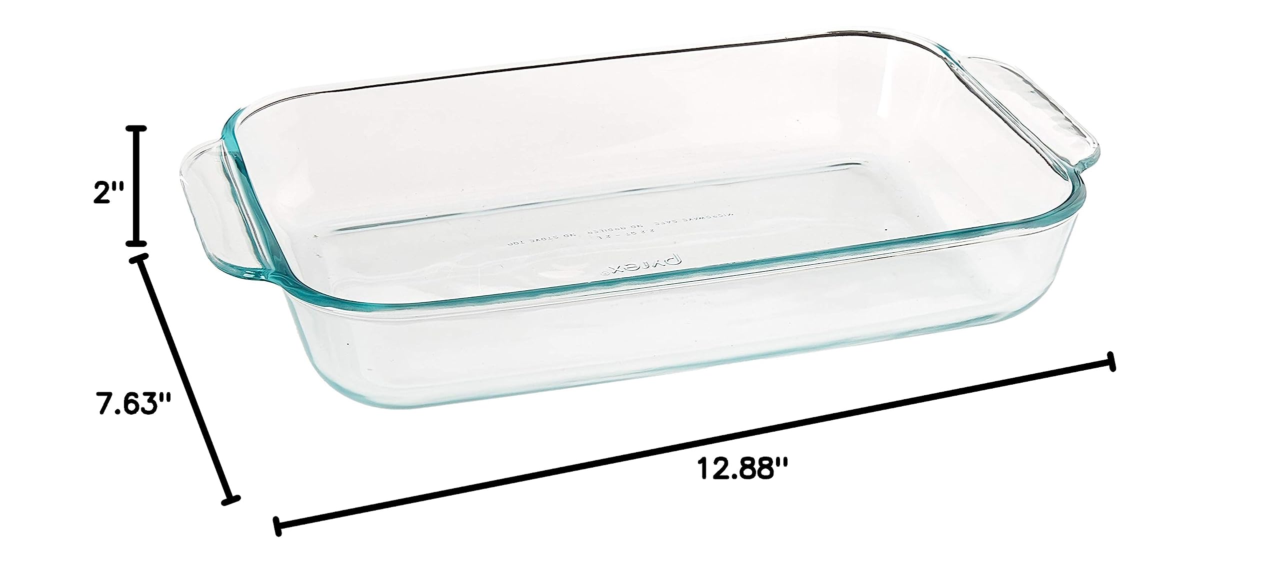 Pyrex, Clear Basics 2 Quart Glass Oblong Baking Dish, 11.1 in. x 7.1 in. x 1.7 in, 2 QT Rectangular