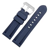Silicone watchband for PAM111 386 441 Series Wristband Straps 20mm 22mm 24mm 26mm Waterproof Sports Camouflage Bracelet (Color : 10mm Gold Clasp, Size : 24mm)
