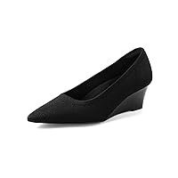 Arromic Women's Wedge Pumps Pointed Low Heel Wedge Dress Shoes Closed Toe Wedges Pumps for Women Comfort Work Casual Daily Dressy - 2inch