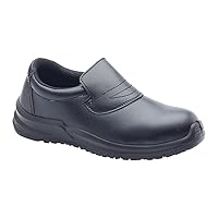 Blackrock Slip-On Safety Shoes, Mens Womens Steel Toe Cap Shoes, Chef Shoes, Nursing Shoes, Orthopedic Shoes, Non-Slip Work Shoes, Work Utility Footwear, Hygiene, Catering, Kitchen Anti-Slip - Size 8