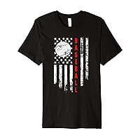 Unique Vintage Baseball American Flag Baseball Men Women Premium T-Shirt
