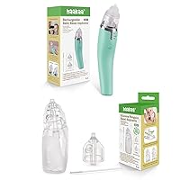 haakaa Silicone Baby Nasal Aspirator&Electric Nasal Aspirator Set|Safe Baby Nose Cleaner|Easy-Squeeze Nose|Ear Bulb Syringe with Brush