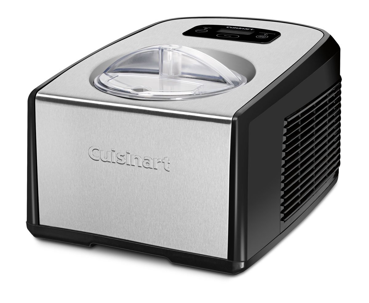 Cuisinart ICE-100 1.5-Quart Ice Cream and Gelato Maker, Fully Automatic with a Commercial Quality Compressor and 2-Paddles, 10-Minute Keep Cool Feature, Black and Stainless Steel