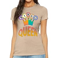 Bingo Queen Slim Fit T-Shirt - Cool Graphic Women's T-Shirt - Cute Design Slim Fit Tee